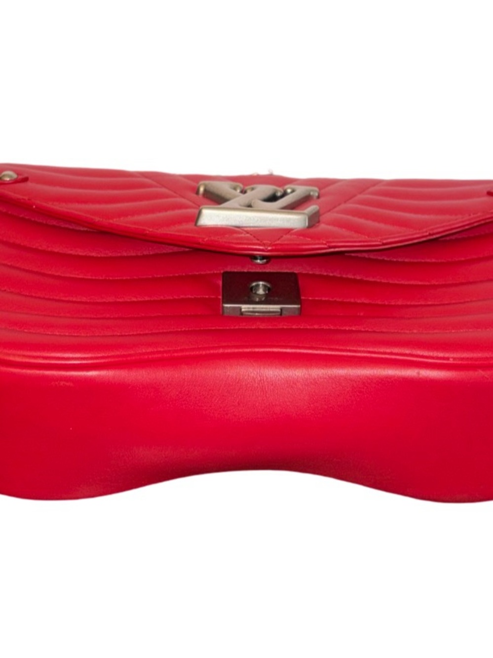 Louis Vuitton Red New Wave Calfskin Leather Crossbody Shoulder Bag MM Chain Link - Picture 13 of 16